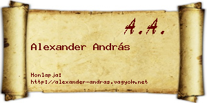 Alexander András névjegykártya