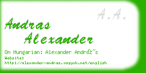 andras alexander business card
